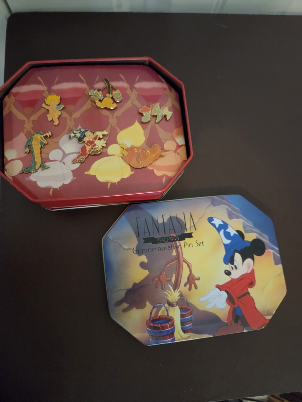 Vintage New Disney Fantasia Commemorative Pin Set In Original Tin Multicolor - Picture 3 of 9